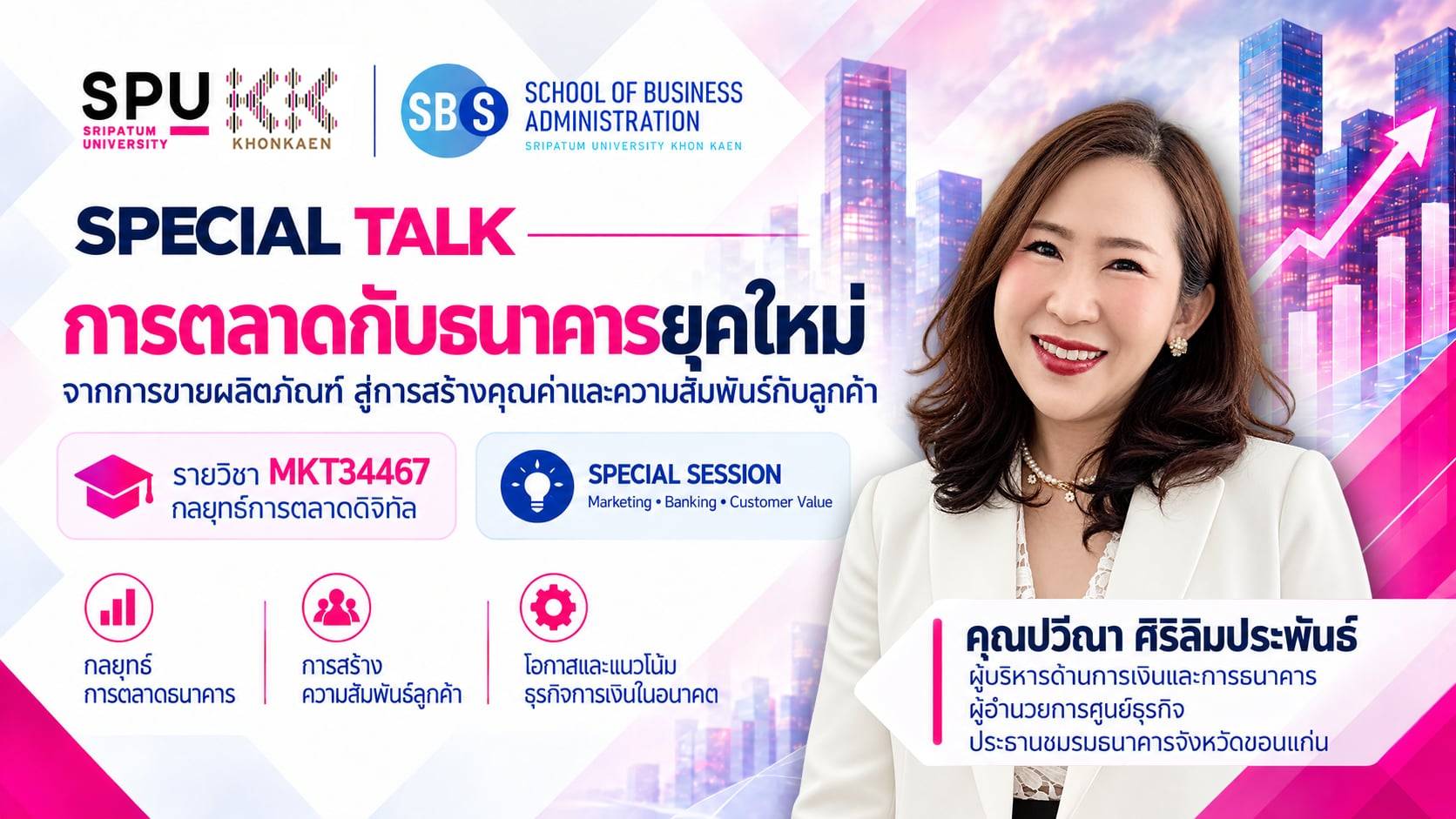 โปสเตอร์ Special Talk การตลาดกับธนาคารยุคใหม่ รายวิชา MKT34467
